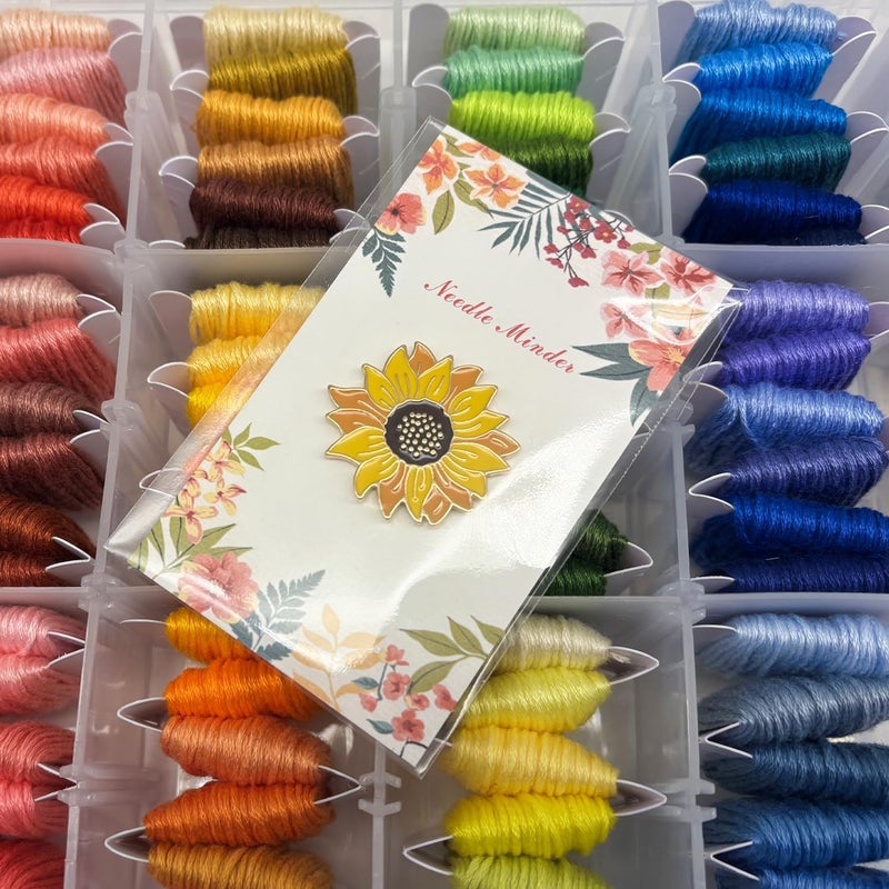 Amesuspes Needle Minder for Keeping Sewing & Embroidery Needles – Magnetic Needlepoint Holder, Cross Stitch Supplies – Secure & Decorative Needle Minders for Stitching & Crafting (Sunflower) - Image 4